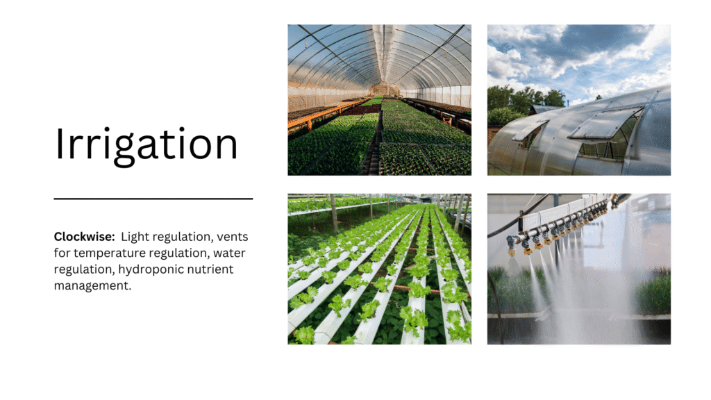 Details of how a greenhouse operates.