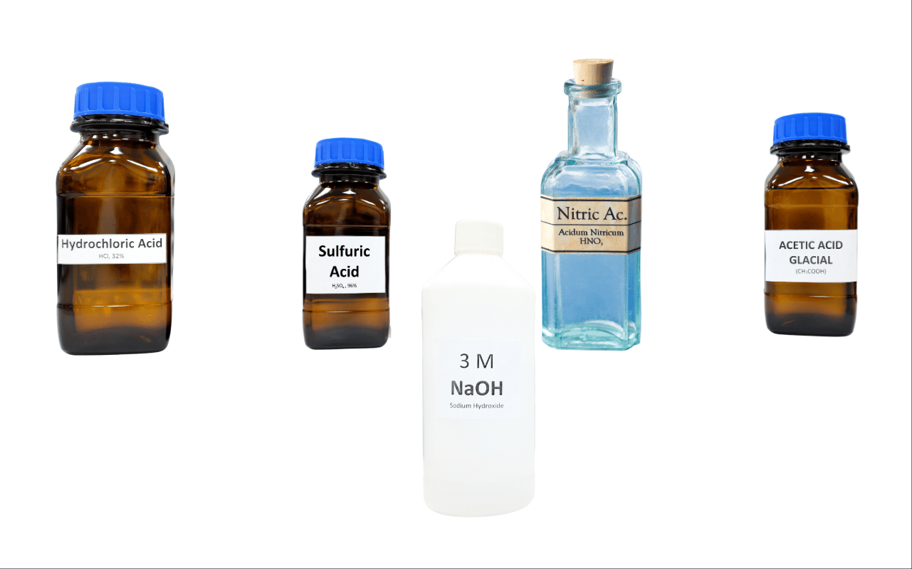 Solutions to be tested.