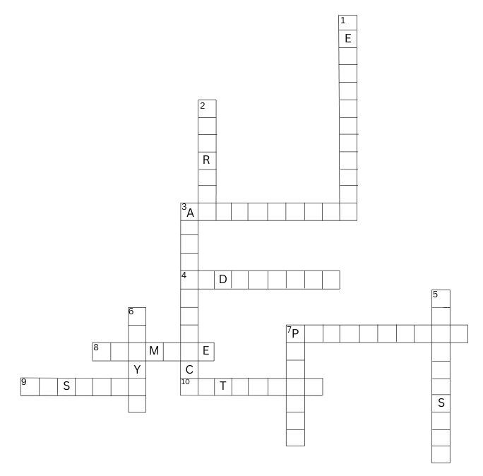 Crossword for Exercise Problem 9.