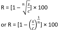 Formula for calculating of depreciation using diminishing balance method.