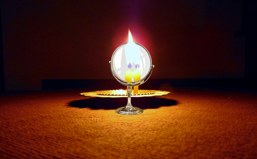 Image formed by an object placed at a distance of 5 cm away from convex lens.