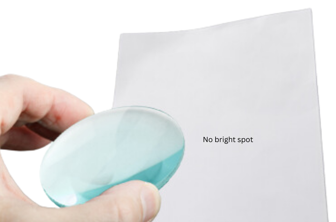 The concave lens cannot form a bright spot on paper.