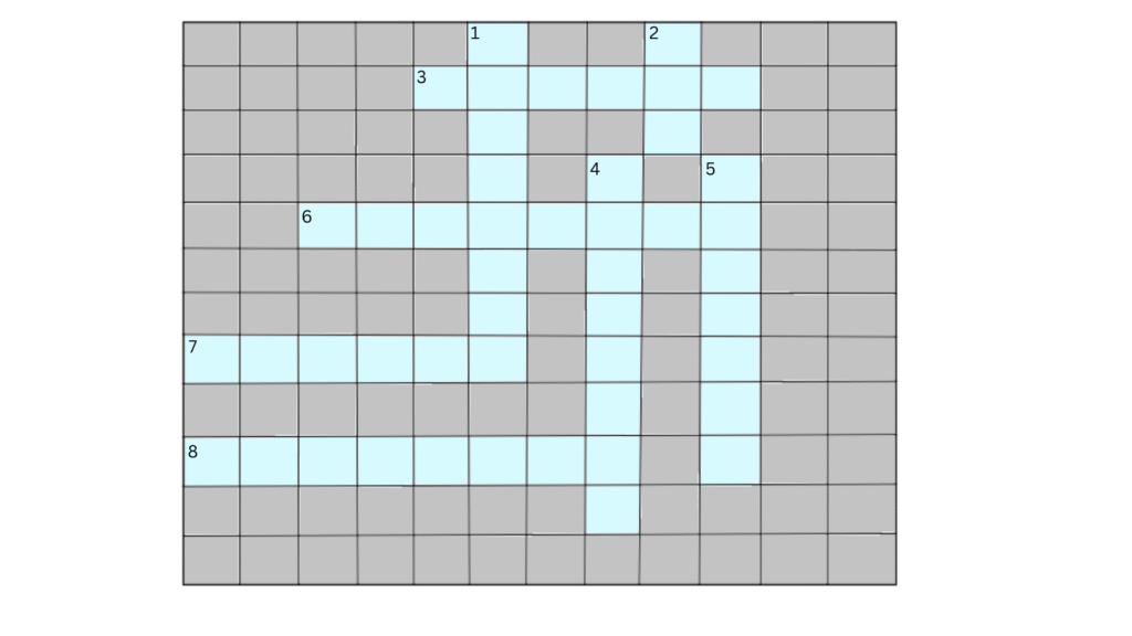 Crossword for extended learning question 1.