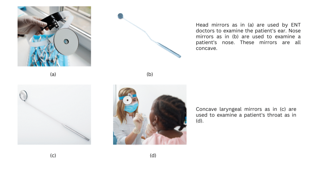 Mirrors used by ENT specialists.