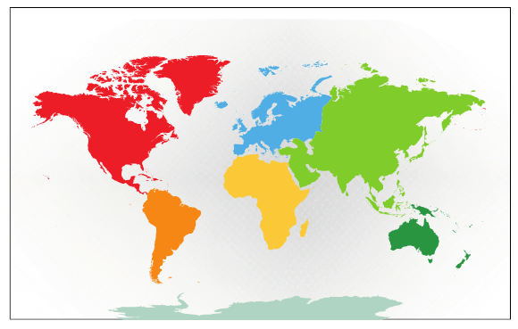 Continents drawn and coloured.