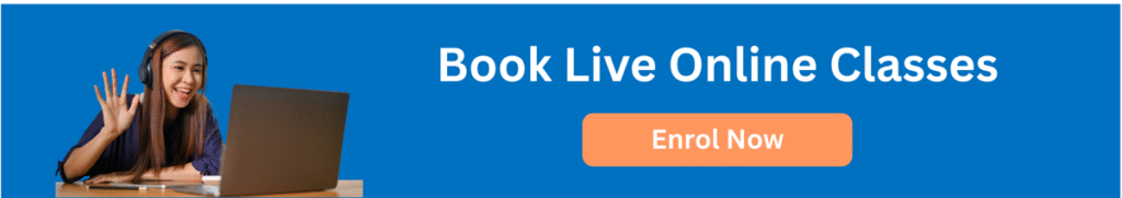 Banner for booking live online classes.
